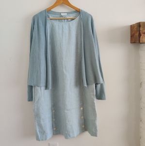Linen dress and sweater set